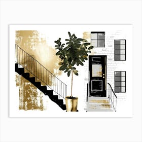 Gold And Black 90 Art Print