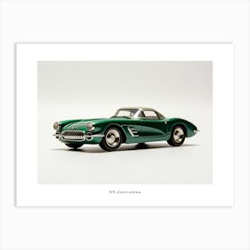 Toy Car 55 Corvette Green Poster Art Print