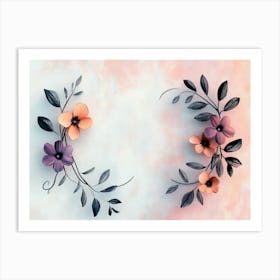 Flowers In A Watercolor Style 2 Art Print