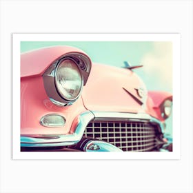 California Dreaming - Pink Classic Car Art Print