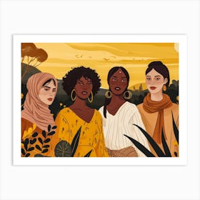 Women In Hijabs Art Print