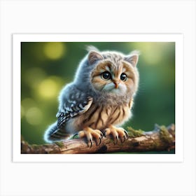 Kittenowl Art Print