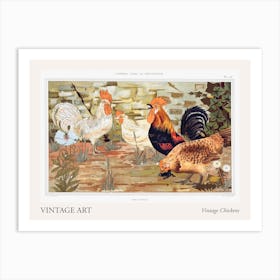 Vintage Chickens Poster Art Print