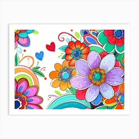 Colorful Flowers 1 Art Print