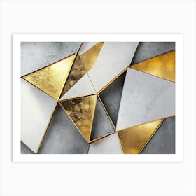 Abstract Gold Triangles Art Print