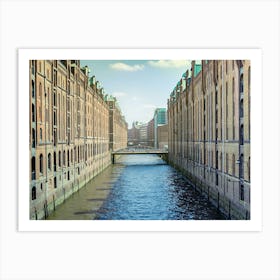 Speicherstadt Canal In Hamburg Art Print