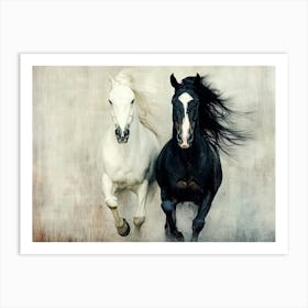 Two Horses Running Art Print