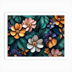 Flowers Wallpaper 10 Art Print