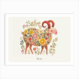 Little Floral Ram 1 Poster Art Print