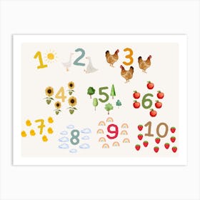 Number Wall Decals Kids and Nursery Art Print