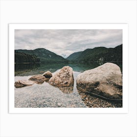 Boulders In Lake Art Print