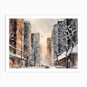 Snowy New York City Art Print
