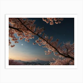 Cherry Blossoms At Dusk Art Print