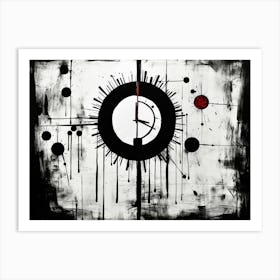 Time Abstract Black And White 7 Art Print