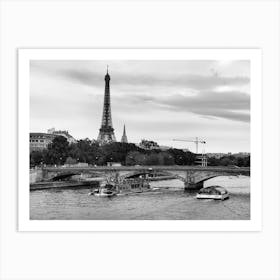 Original Paris Street Photography Of Eiffel Tower and La Seine Art Print