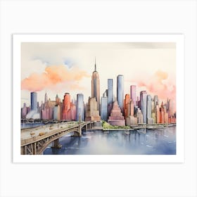 New York Drawing Watercolor 6 Art Print