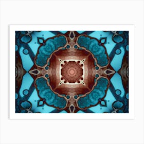 Watercolor Abstraction Blue Flower Art Print