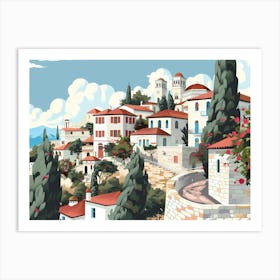 Athens illustration 2 Art Print