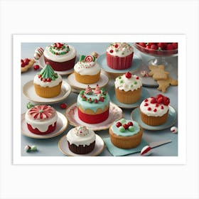 Christmas Cupcakes Art Print