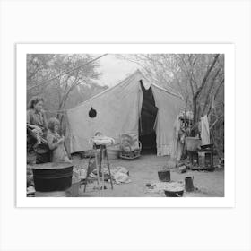 Tent Home Of White Migrant From Arizona, Near Harlingen, Texas By Russell Lee Art Print