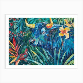 Blue Bull In The Jungle Art Print