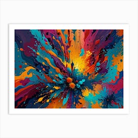 Colorful Paint Splashes 1 Art Print