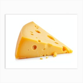 Cheese On A White Background 2 Art Print