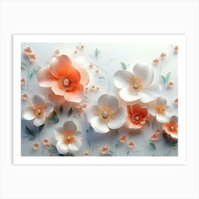 3d Artwork Flower Painting Art Print