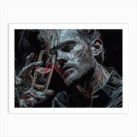 Man With A Glass Of Wine Art Print