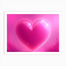 A Glowing Pink Heart Vibrant Horizontal Composition 85 Art Print