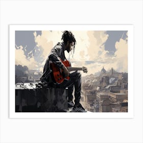 Man With A Guitar 9 Art Print