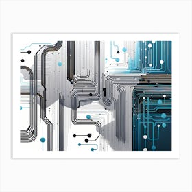 circuit board abstract art, technology art, futuristic art, electronics Art Print