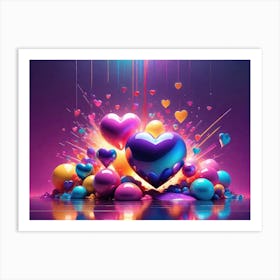 Colorful Heart Creative Art Print 17 Art Print