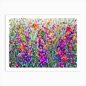 Hollyhock Fantasy Pollock Inspired Abstract Art Print