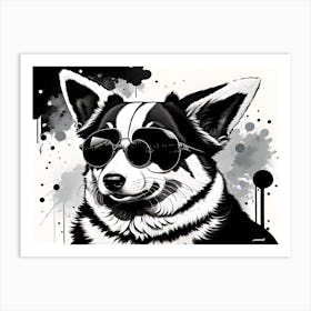 Corgi In Sunglasses 27 Art Print