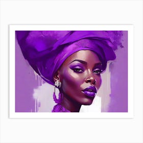 Purple Woman With Purple Turban Art Print