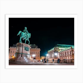 Vienna State Opera at Night Art Print