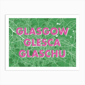 Glasgow Green Map Art Print