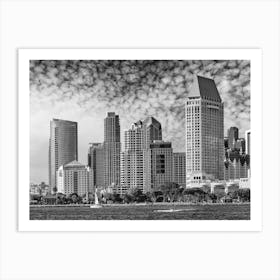 Monochrome San Diego Skyline Art Print