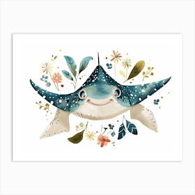 Little Floral Stingray Art Print