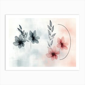 Flowers In a Watercolor Style 1 Art Print