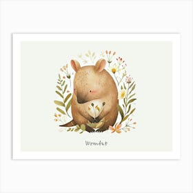 Little Floral Wombat 1 Poster Art Print