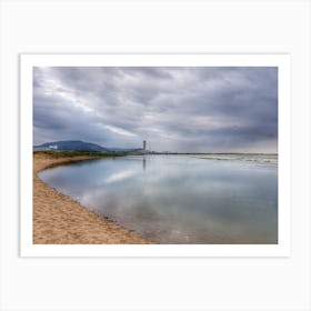 Cloudy Day and reflections At The Beach Art Print