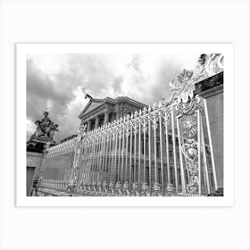 Black And White Photo Of The Golden Gate at Versailles (Paris Series) Art Print