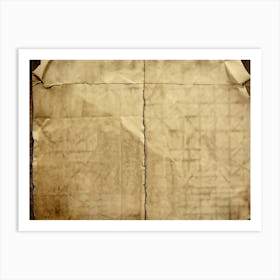 Abstract Pattern Framed Within A Vintage Crumpled Piece Of Paper Texture Of Fibers Pronounced Fad (3) Art Print