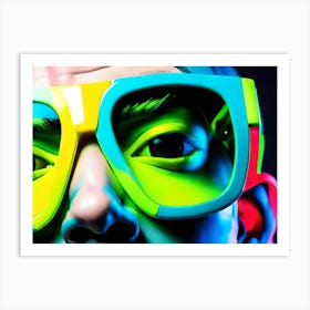 A Man In Multi-Colored Framed Glasses 2 Art Print