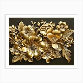 Gold Flowers 56 Art Print