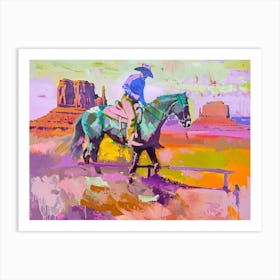 Neon Cowboy In Monument Valley Arizona 2 Painting Art Print
