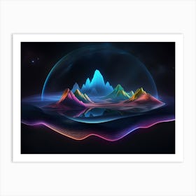 Abstract Mountain Landscape Art Print