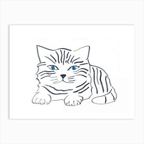 Striped Cat Art Print